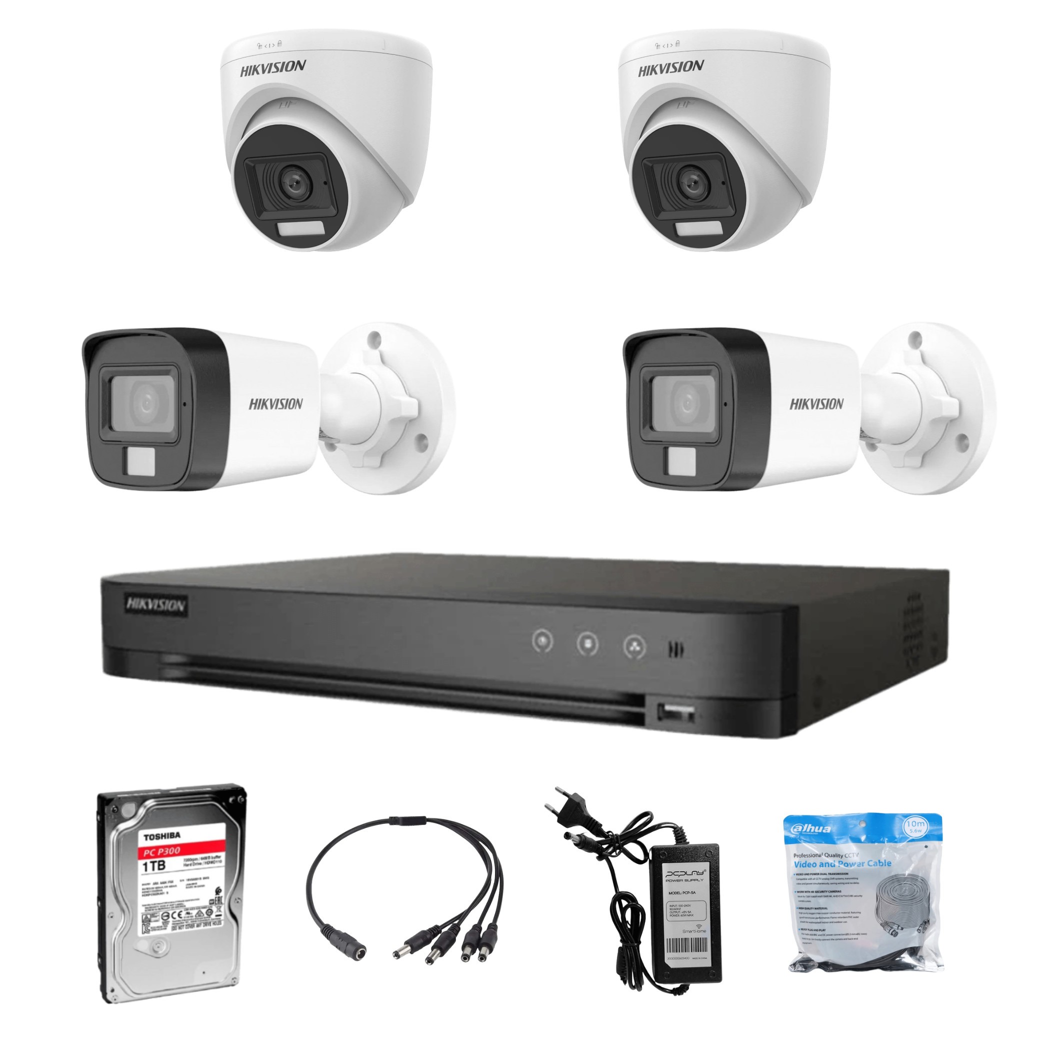 Kit Camara Análogo Hikvision 4 Cámaras Dual Light